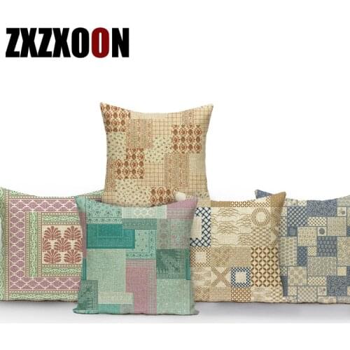 Decorative Throw Pillows Case Mandala Geometric Square Trees Geometry Polyester Sofa Home Living Room Decoration Pillowcase