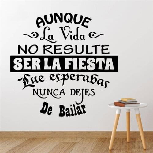 Spanish Quotes phrase sentences Modern Wall Stickers For Living Rooms Vinyl Mural Home Decor Sticker Quotes Wall Decals RU103