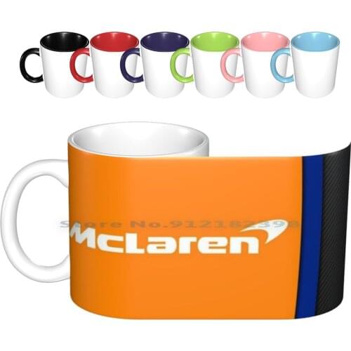 Mclaren Logo And Leather Design Ceramic Mugs Coffee Cups Milk Tea Mug Mclaren Lando Norris Carlos Sainz Orange Black Uk Britain