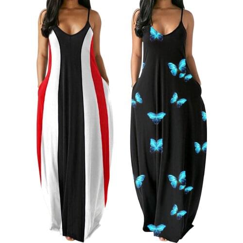 Summer Dress Women Sexy Sleeveless Strap Long Dress Evening Party Elegant Dress Sundress Plus Size Pullover Long Dresses 5xl