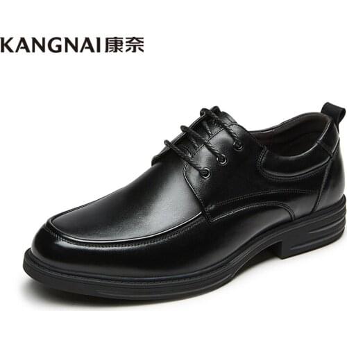 KANGNAI Mens Formal Shoes Classic Genuine Leather Derby Shoes Oxfords Lace-Up Business Office Shoes for Men