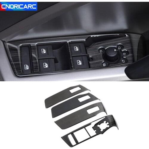 Car Door Window Glass Lifter Button Frame Cover Decals Trim For Audi Q3 2019 LHD Armrest Handle Sticker Interior Accessories