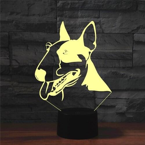 Dog Head 3D Night Light 7 Colors led usb Table Lamp for Home Bedroom Decor Baby Sleep Lighting Gift for Kids Dropshipping