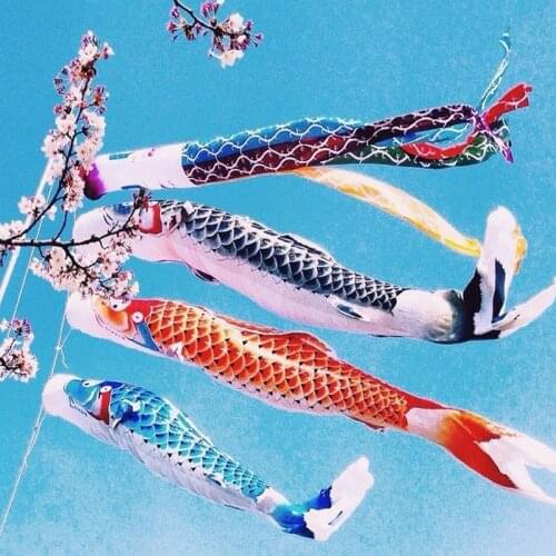 New Style 40/70/100 CM Koi Nobori Carp Wind Socks Koinobori Colorful Fish Flag Hanging Wall Home Decor #265902