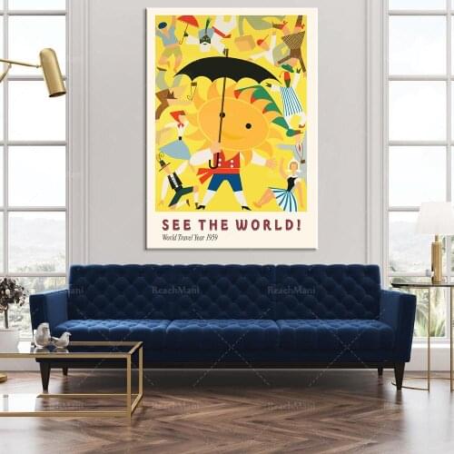 SEE THE WORLD!Travel poster,Vintage travel poster,World travel poster,Gallery poster,Exhibition poster