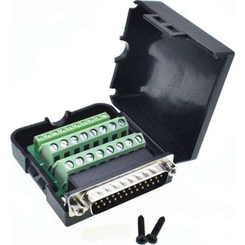 Connector DB25 D-SUB male Terminal port Plastic Cover Data cable 232/485/422 nut