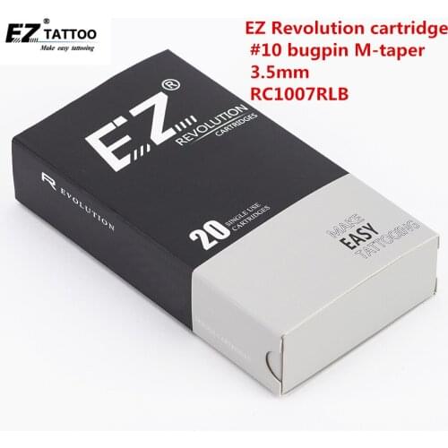 RC1007RLB EZ Revolution Cartridge Tattoo Needles Round Liner #10 Bugpin 0.3mm Medium-taper 3.5mm for system machine 20 pcs /box