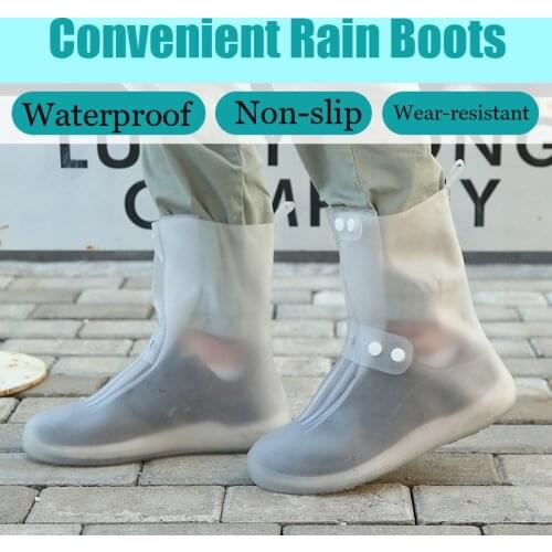 Ladies Rain Boots Cover Men Women Models Thickening Students Waterproof Buckle PVC Water Shoes Covers Overshoes Rain Shoe Covers