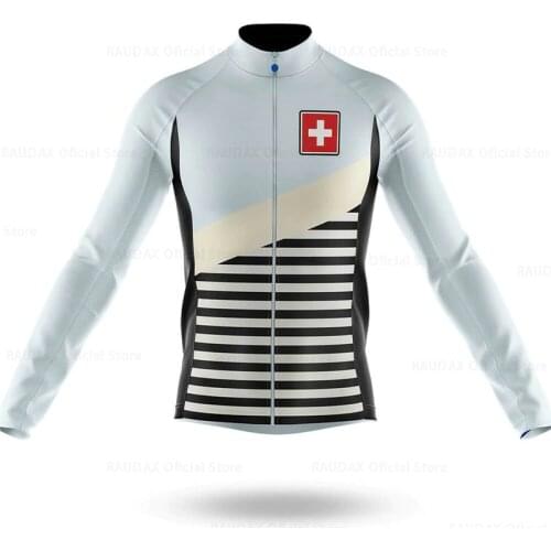 Switzerland Pro Team Men Long Sleeve Cycling Jersey Spring Summer Clothes Bike Outdoor Mountain Road Bicycle Clothing Breathable