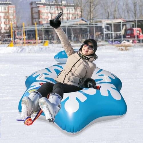 Snow Tubes Inflatable Snow Tubes for Family Heavy Duty Snow Sled for Adults Snow Toy for Kids Snowflake Snow Tubes