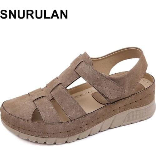 SNURULAN Summer Women Platform Sandals Vintage Causal Shoes Female Outdoor Beach Wedges Shoes Woman New Sandal Zapatos De Mujer