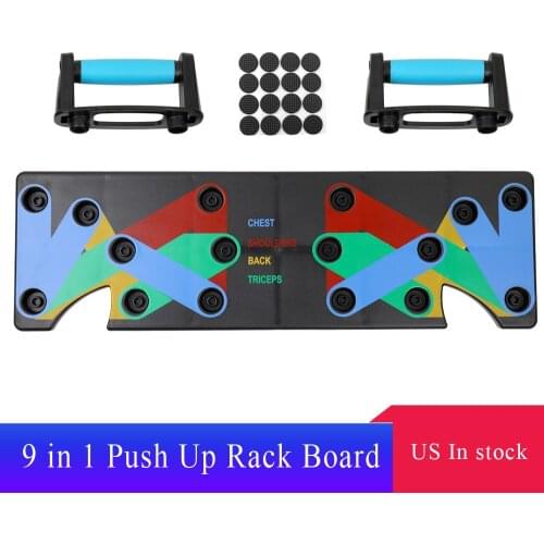 New 9 in 1 Push Up Rack Board Men Women Comprehensive Fitness Exercise Push-up Stands Body Building Training SystemHome Gym
