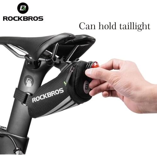 ROCKBROS Mini Rear Bike Saddle Bag Portable Reflective Tail Seatpost Nylon Cycling Bike Bicycle Bag Package MTB Bike Accessories