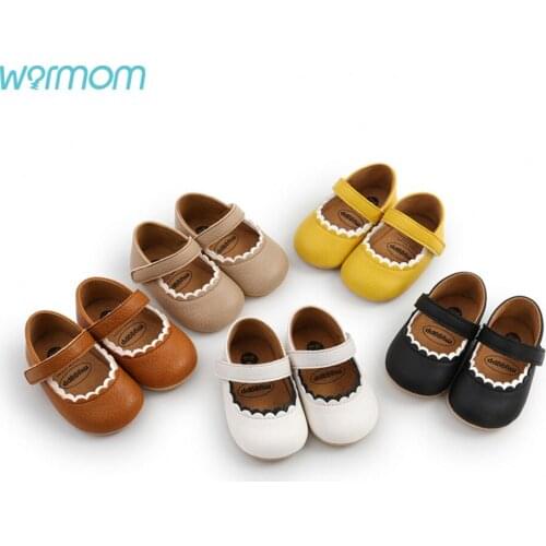Warmom Spring 5 Colors Baby Princess Shoes Solid Female With Hook And Loop Casual Shoes Baby Shoes Toddler Shoes
