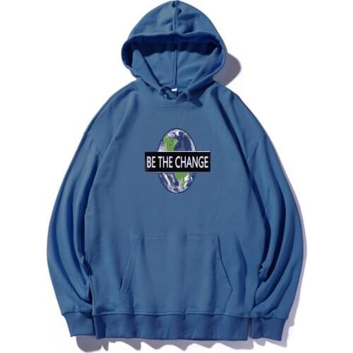 Hoodies Sweatshirts Unisex Long Sleeve Femme Sweetshirts Cotton Letters Earth Printed Pocket Hooded Oversized Sport Jumper Women