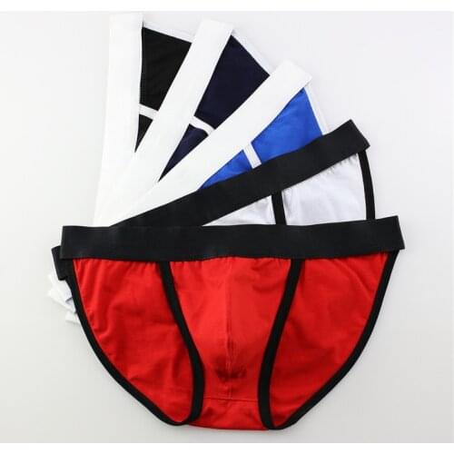 5PCS Briefs Mens Bikini Gay Underwear Sexy Men Bikini Briefs Cuecas Calzoncillos Hombre Slip Cotton Mens Male Panties Briefs