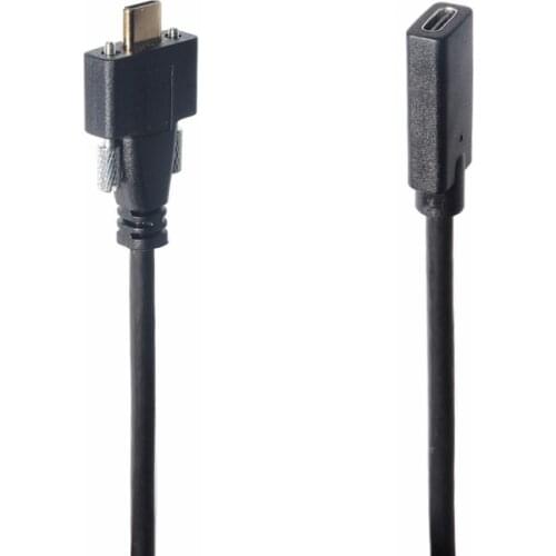 USB C Industrial Camera Dual Screw Locking USB 3.1 Type C Male to Type C Female Data and Charging Cable 2 feet Type c Dual Screw