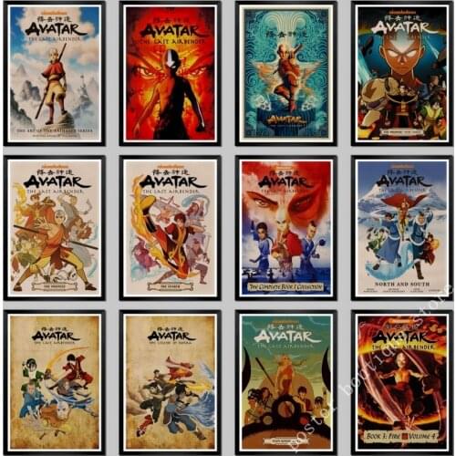Vintage kraft paper Posters and Prints Avatar The Last Airbender Aang Fight Anime Poster Wall Art Picture Home Decor