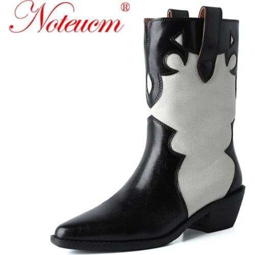 Female Autumn White Cowboy Vintage Western Ankle Short Cowgirl Boots Retro High top Shoes With Heel for Women Girl 2021 Cossacks