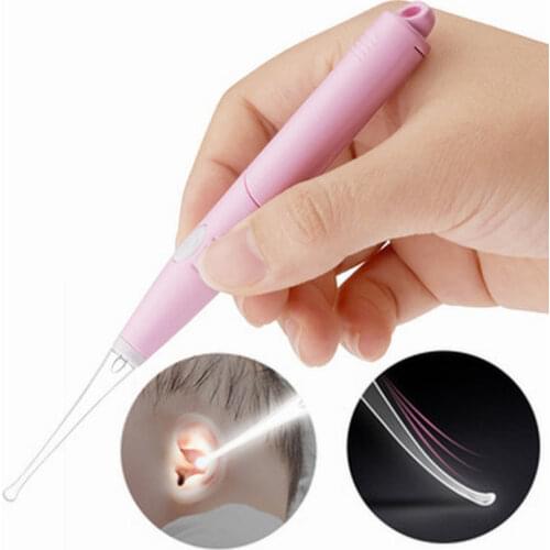 1 Set Baby Ear Cleaner Ear Wax Removal Tool Flashlight Earpick Ear Cleaning Earwax Remover Luminous Ear Curette Light Spoon