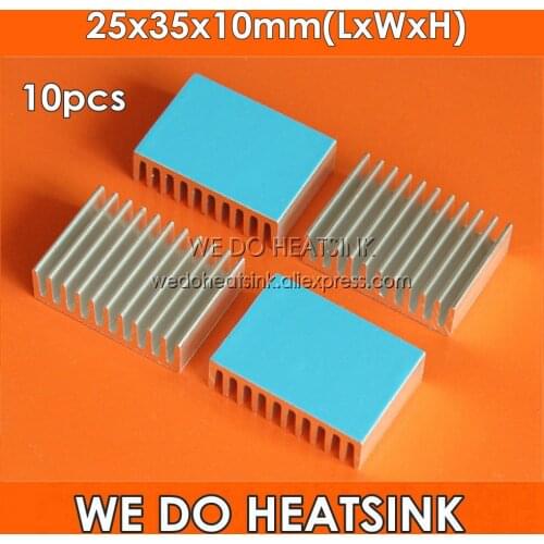 WE DO HEATSINK 10pcs 25x35x10mm 1W 3W 5W LED Power Heat Sink Aluminum Heatsink With Thermal Double Side Adhesive Pad For Led