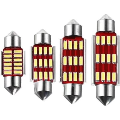 10pcs Car Interior Light White 31mm 36mm 39mm 41mm Car Festoon Lights C5W 4014 LED CANBUS Auto Interior Dome Lamp Reading Bulb