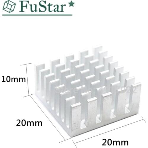 10PCS Silver 20*20*10mm Heat Sink Routing CPU Radiator 20x20x10mm Electronic Heat Sink Pure Aluminum LED Heat Sink 20*20*10 Hot