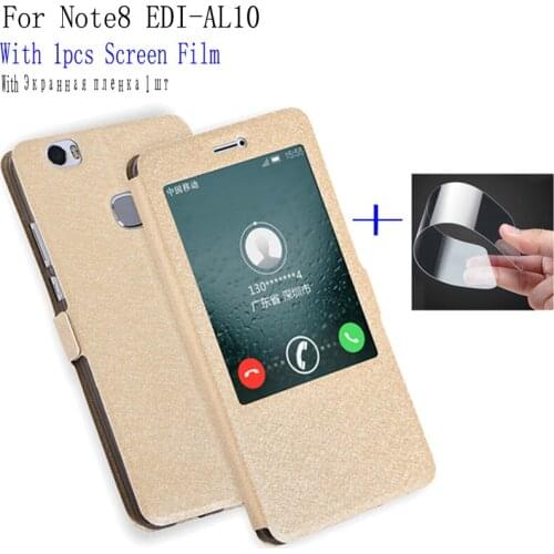 2pcs Smart view window phone case For Huawei Honor Note8 EDI-AL10 case Back Cover flip leather Case For Honor Note 8 shell cover