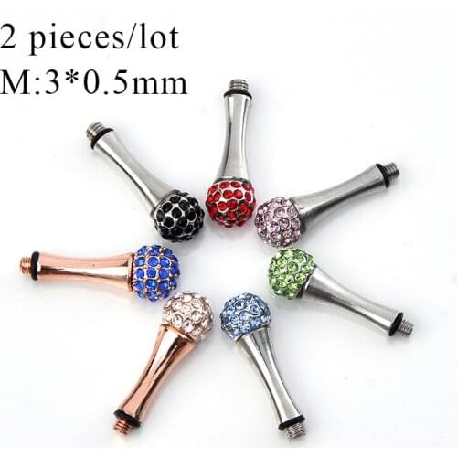 2 pieces/lot Rhinestone Removable Finger Rest Scissors Tang Tail Nail Clavo De Cola Hairstyling Tools Parts M:3*0.5mm