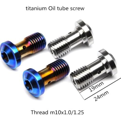 2pcs Motorcycle brake pump oil tube screw titanium m10x1.0/1.25 thread single hole banjo for brembo fando S/M radiation