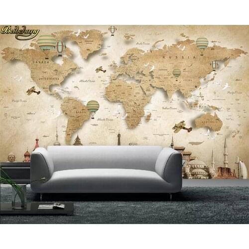 Beibehang Custom photo 3D wallpaper mural cartoon world map background wall papers home decor papel de parede infantil