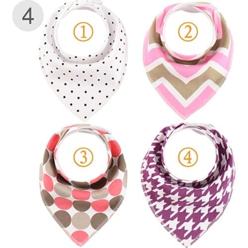 4Pcs/Lot Baby Feedings Bibs Bandana Newborn Girl Cotton Burp Cloth Anti-Dirty Saliva Towels Toddler Infant Scarf Boy Wholesale