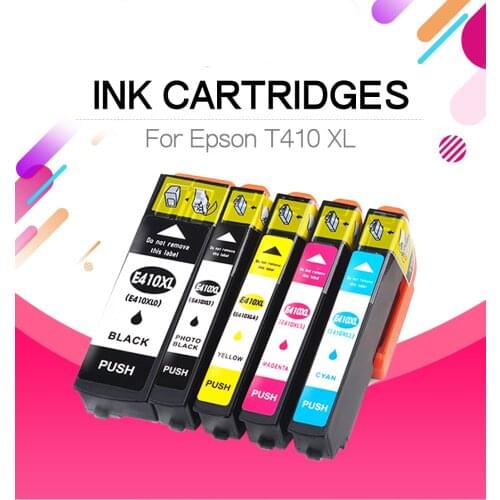 5 Pack Compatible Ink Cartridge Replacement for Epson 410XL T410XL020 for Epson Expression XP-830 XP-630 XP-530 XP-635 XP-640