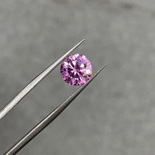 6.5mm 1carat Pink Moissanite Diamond VVS1 Clarity Synthetic Round Brilliant Cut Color Stone Loose