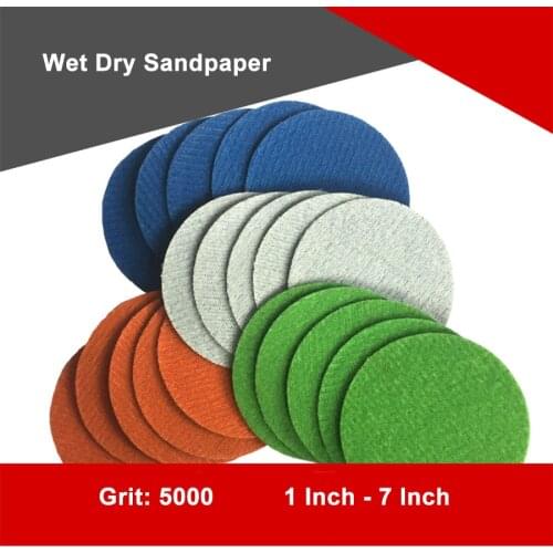 5-30Pcs 1 Inch-7 Inch Water Grinding Abrasive Paper Grit 5000 Sanding Discs Hook Loop Sandpaper Round Sandpaper Disk Sand Sheet