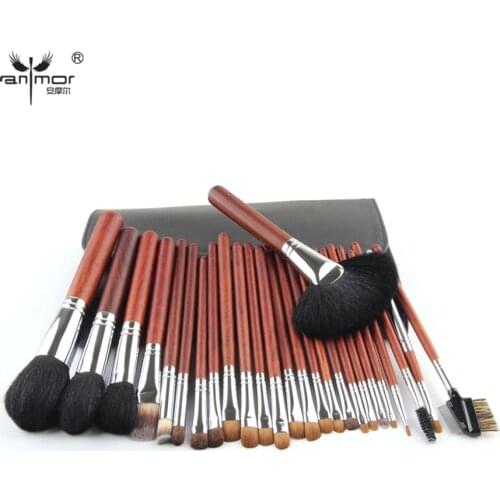 Anmor 26 pcs Makeup Brushes Professional Foundation Eyeshadow Make Up Brush Set Portable Cosmetic Travel Tools With Leather Bag