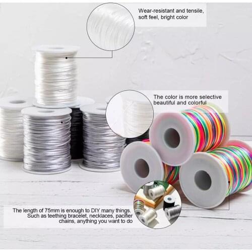 80m/roll Satin Silk Rope Nylon Cord Baby Teether Accessories Teething Necklace Rattail Cord DIY Making Tool Dropshipping