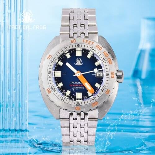 Tactical Frog SUB 300T Watch Men Mechanical Wristwatches Retro Japan NH35 Swiss C3 Luminous 20Bar Diving Watch Automatic Men