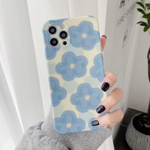 Oil painting flowers Phone Case For iphone 12 11 Pro Max XR X XS Max 7 8 Plus Cute Daisy floral Soft Silicone Back Cover ins