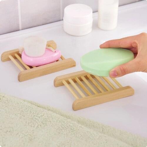 Home Bathroom Soap Bamboo Stand Soap Dish Shower Case Natural Wood Original Holder Cleaning Supplies Storage Indoor Usage Tools
