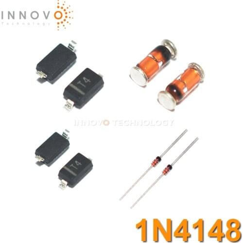 INNOVO 100pcs/lot T4 1N4148WT 1N4148WS 1N4148W 1N4148 DO-35 LL34 SOD123 SOD323 SOD523 SMD 2pin Diode Switching 100V