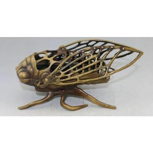 Chinas Rare Copper Incense Burner, Cicada Statue Home Furnishing Decoration Handicrafts Ornaments
