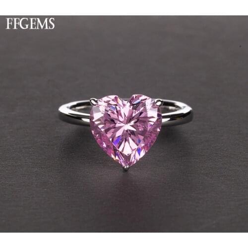 Classic Real 925 Silver Ring Sterling Created Gemstone Moissanite Diamond Corundum Fine Jewelry Women Engagement Wedding Gift