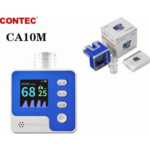 Contec Capnograph to connect patient’ respiratory tract by the airway adapter and breathing tube ETCO2