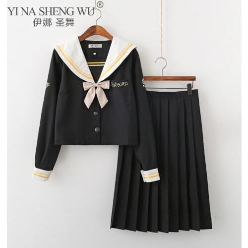 Sailor Dress Suit Girls Japan Korea Style Jk School Uniform Short&Long Sleeve Pleated Skirt Academy Anime Kawaii Cosplay Costume