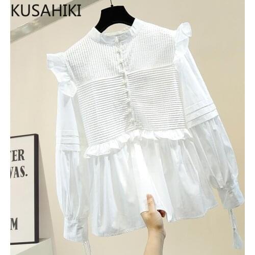 Блузки с воротником стойка KUSAHIKI China At AliExpress