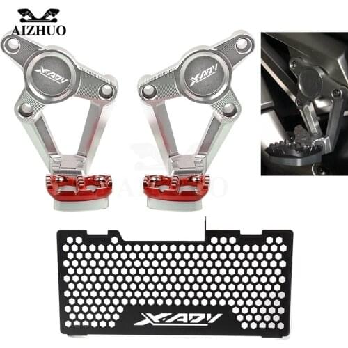 Motorcycle Folding Rear Foot Pegs Footrest Passenger Radiator Grille Guard Cover For HONDA X ADV XADV750 X-ADV 750 2017 2018