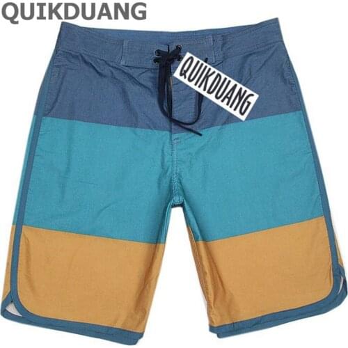 QUIKDUANG Beachshorts Mens Boardshorts Elastane Spandex Board Shorts Quick-dry Fashion Striped Bermudas Shorts Casual Shorts NEW