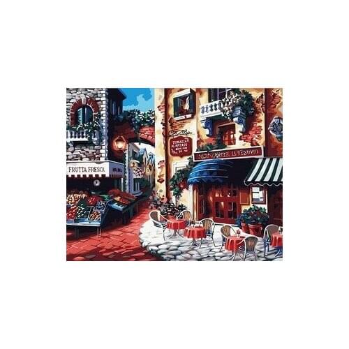 Frameless 40x50cm pictures on the wall DIY oil paint on canvas painting by numbers morning cuadros decoracion town XZ6989