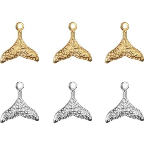 Stainless Steel 15*26mm Cute Fishtail Pendant for Necklace/bracelet Charms for Jewelry Making